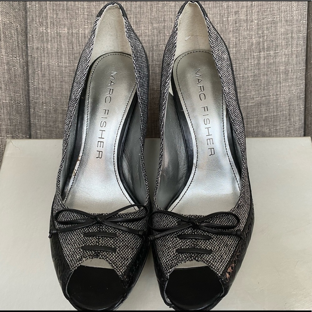 NEW Marc Fisher Black Multi Crocco Size 5.5M